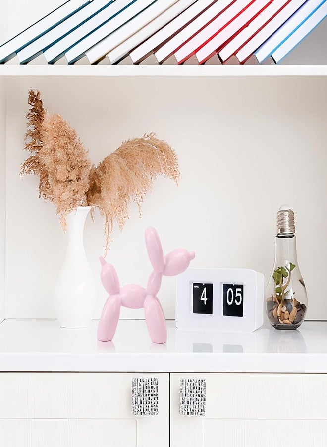 KH866 Small Pink Balloon Dog Statue, 2.9 x 2.5 Inch Cute Animal Art Decor Sculpture for Home Shelves, Mini Shelf Decoration Trendy Ornaments Collection Figurine for Bedroom Living Room Office Desktop - Image 4